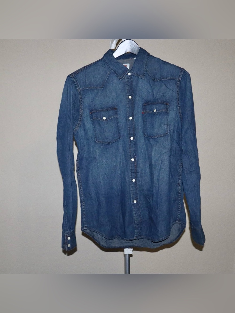 Levi's Men's Dark Blue Denim Western Button-Down Shirt